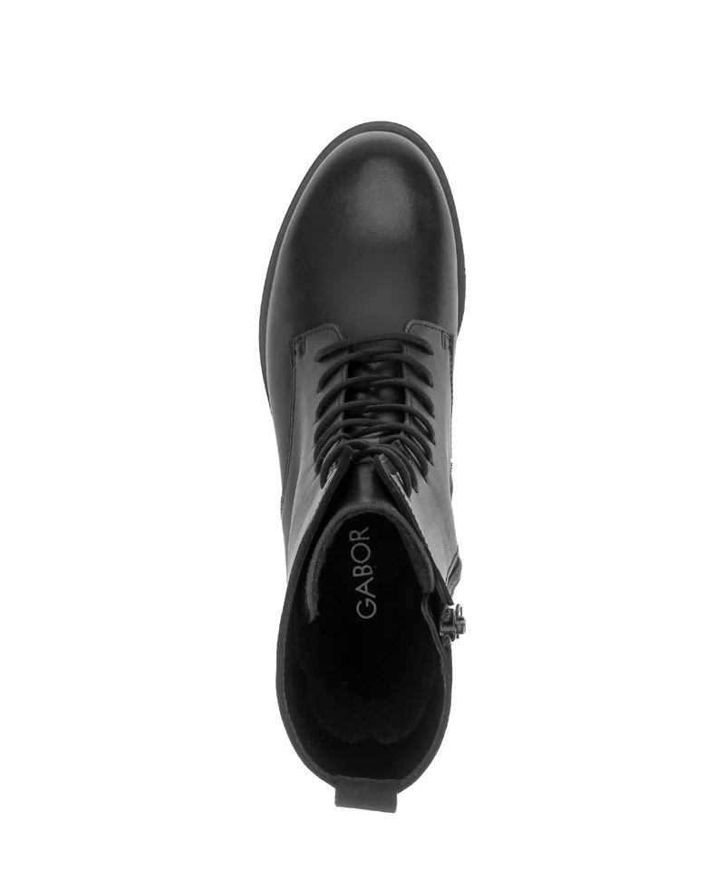 Bottines noires en cuirs combinés