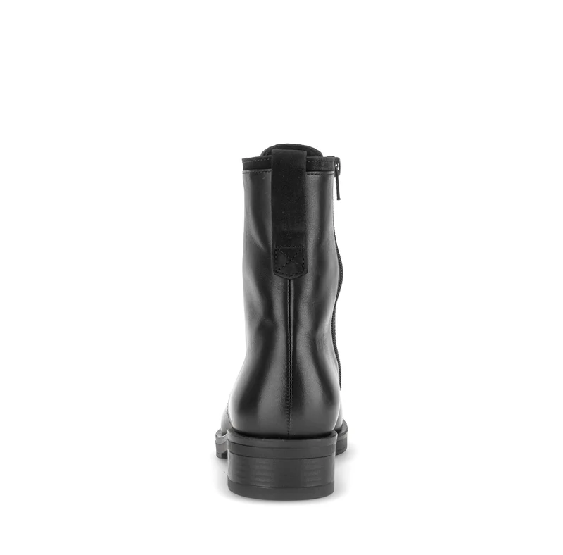 Bottines noires en cuirs combinés