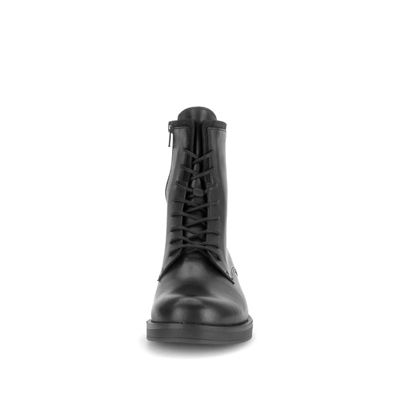 Bottines noires en cuirs combinés