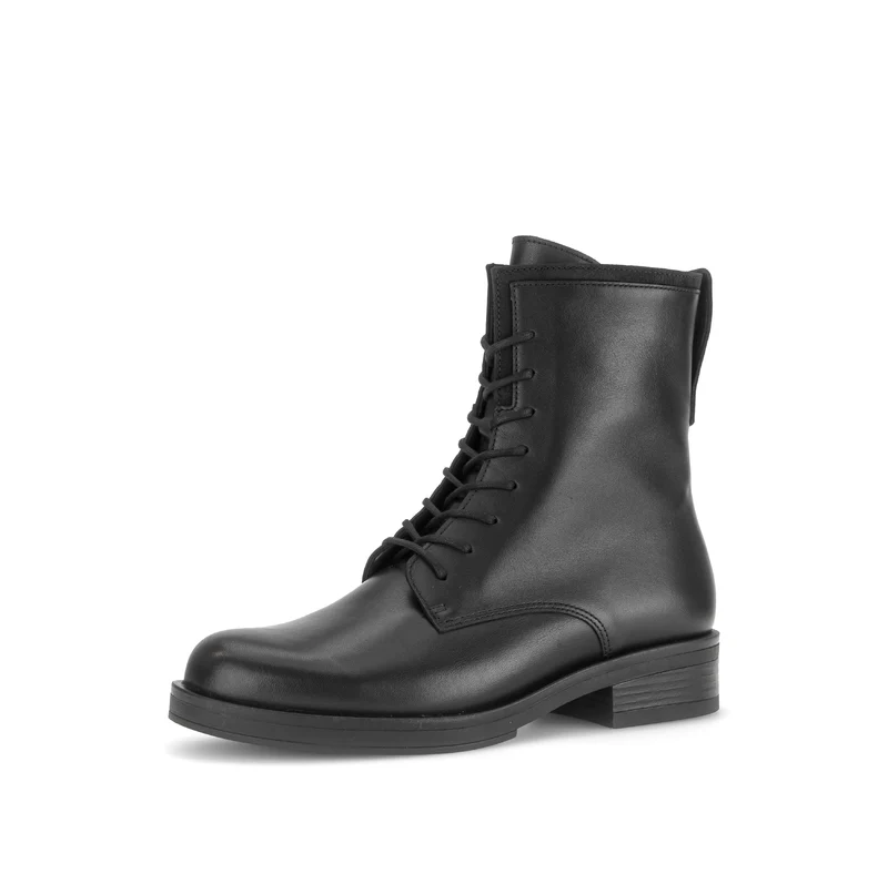 Bottines noires en cuirs combinés