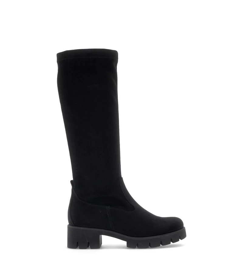 Bottes noires en cuir velours