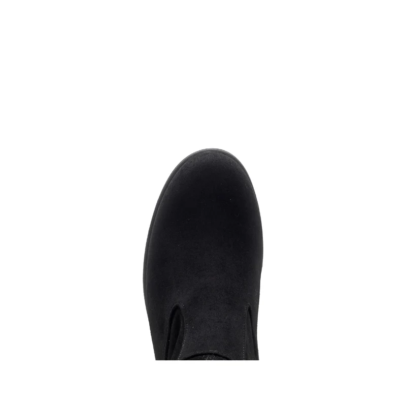 Bottes noires en cuir velours