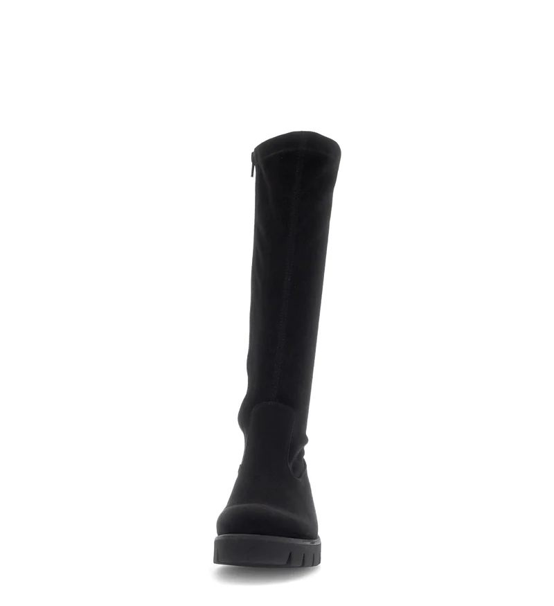 Bottes noires en cuir velours