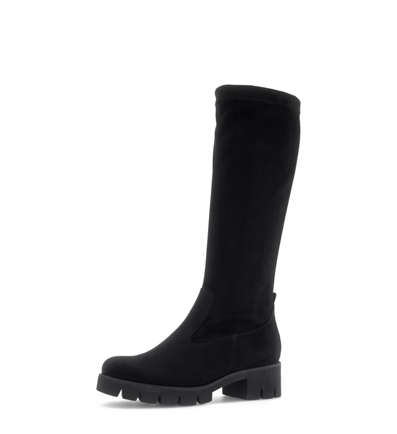 Bottes noires en cuir velours