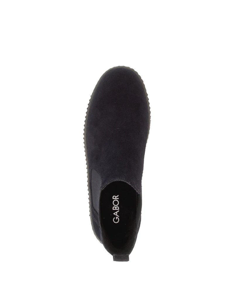 Bottines bleues en cuir velours