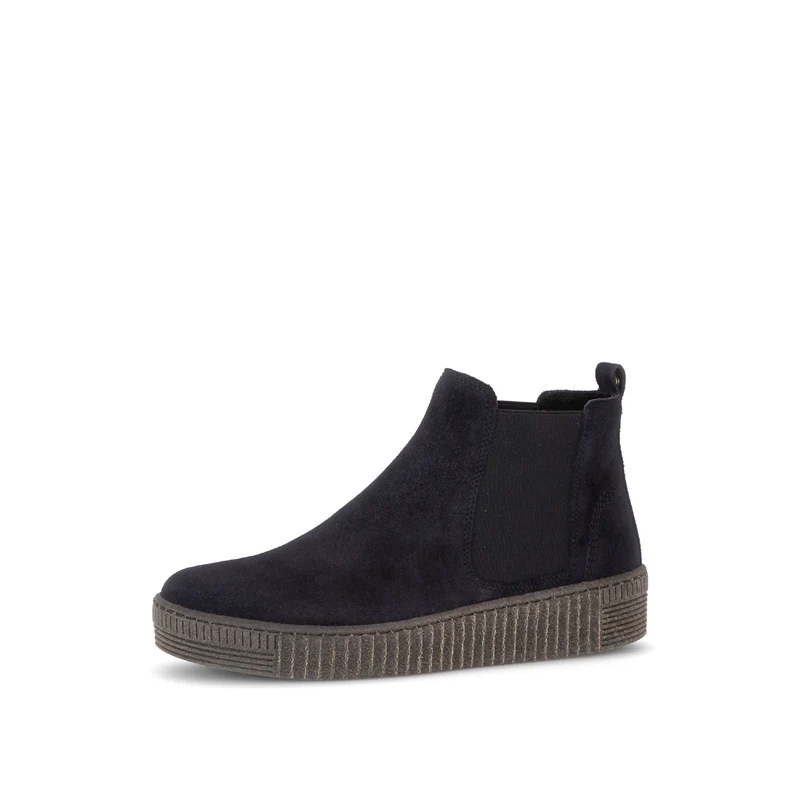 Bottines bleues en cuir velours