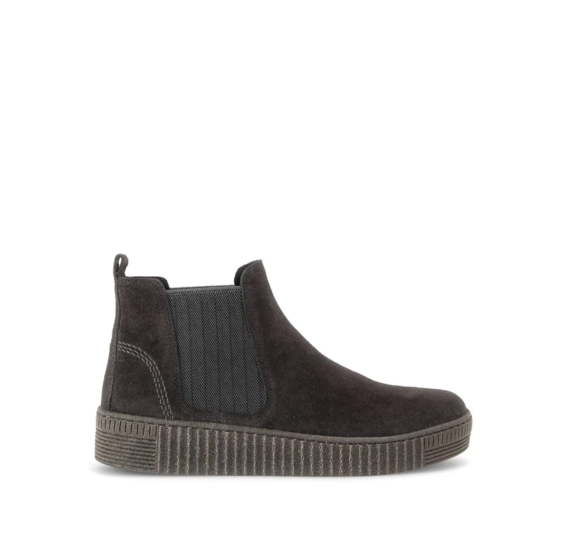 Bottines grises en cuir velours