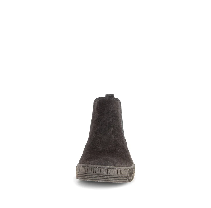 Bottines grises en cuir velours