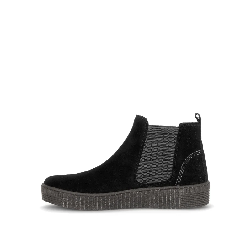 Bottines noires en cuir velours