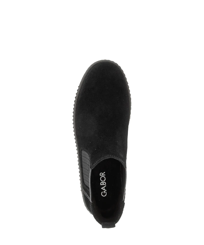 Bottines noires en cuir velours