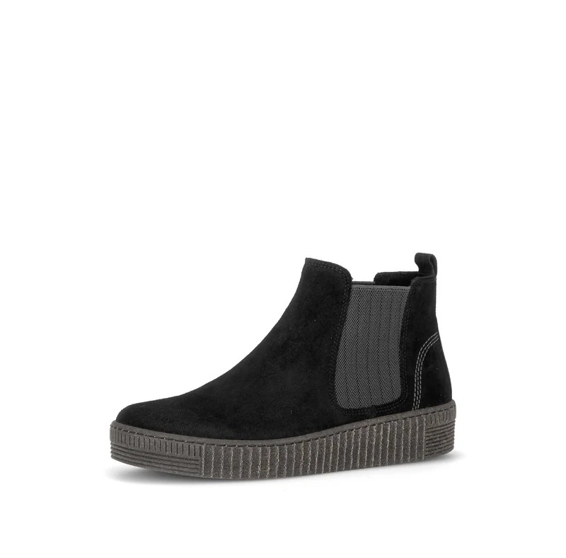 Bottines noires en cuir velours