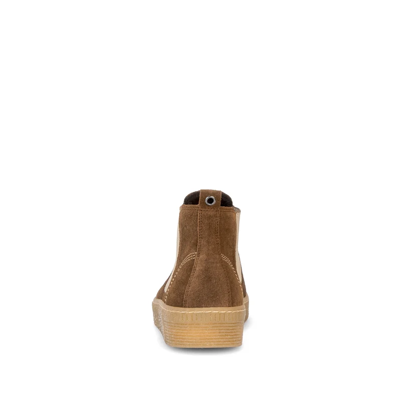 Bottines cognac en cuir velours