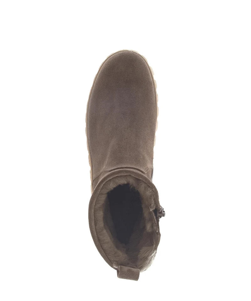 Bottines marron en cuir velours