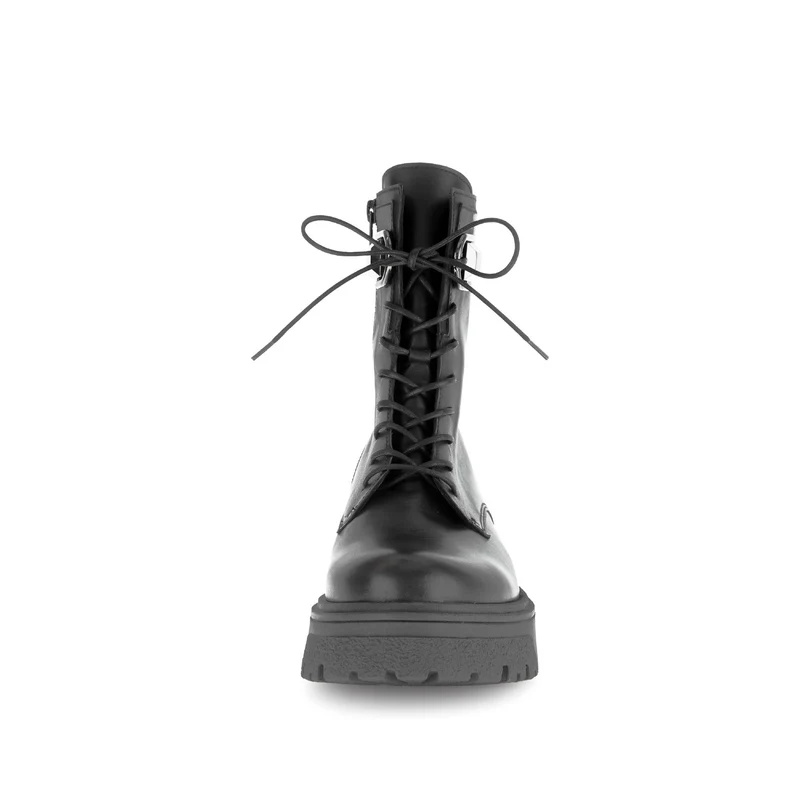 Bottines noires en cuir lisse