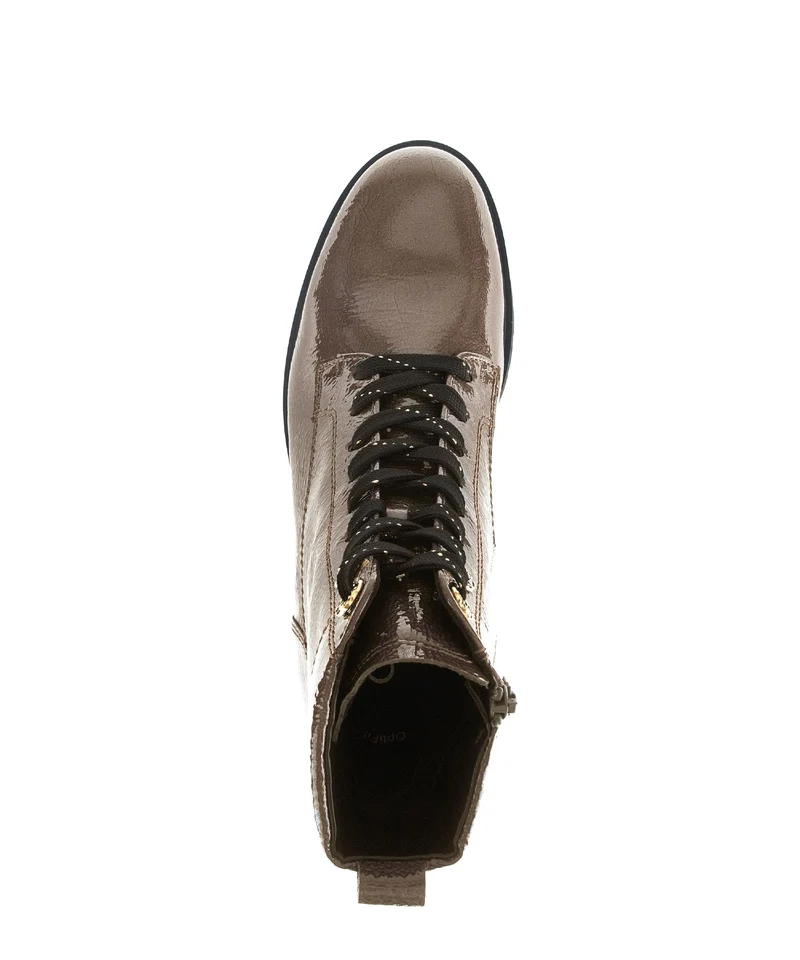 Bottines marron en cuir verni