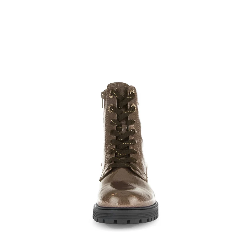 Bottines marron en cuir verni