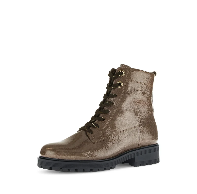 Bottines marron en cuir verni