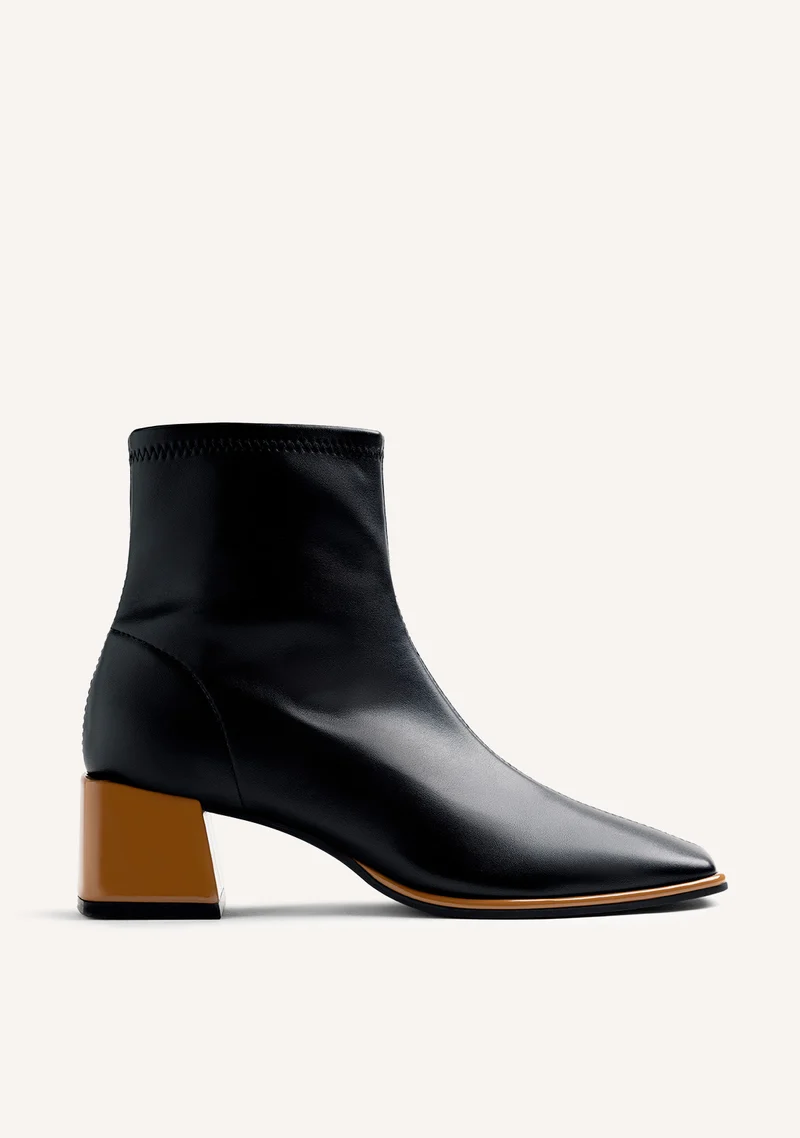CAMEL ELASTIC ANKLE BOOTS