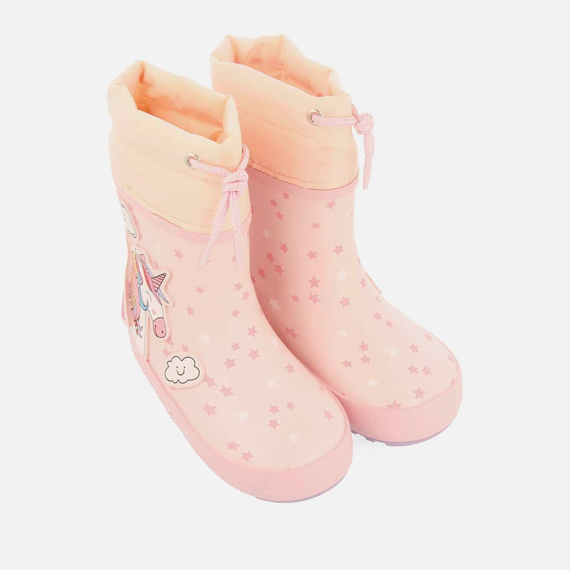 RUBBER BOOTS WITH FANCY PATCHES ON THE BACK