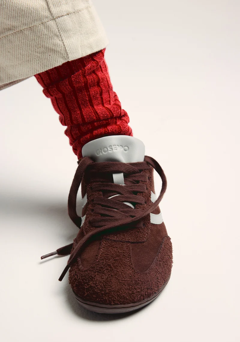 BROWN BAREFOOT LEATHER SNEAKERS