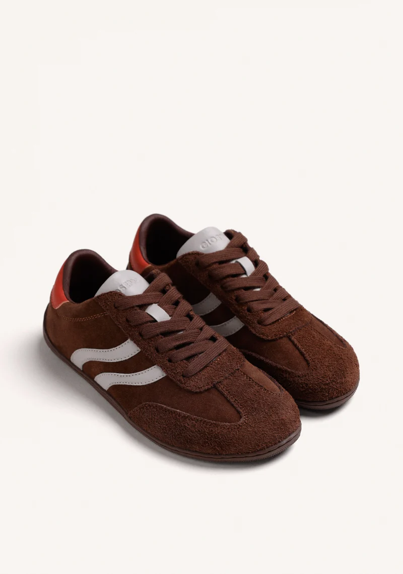 BROWN BAREFOOT LEATHER SNEAKERS