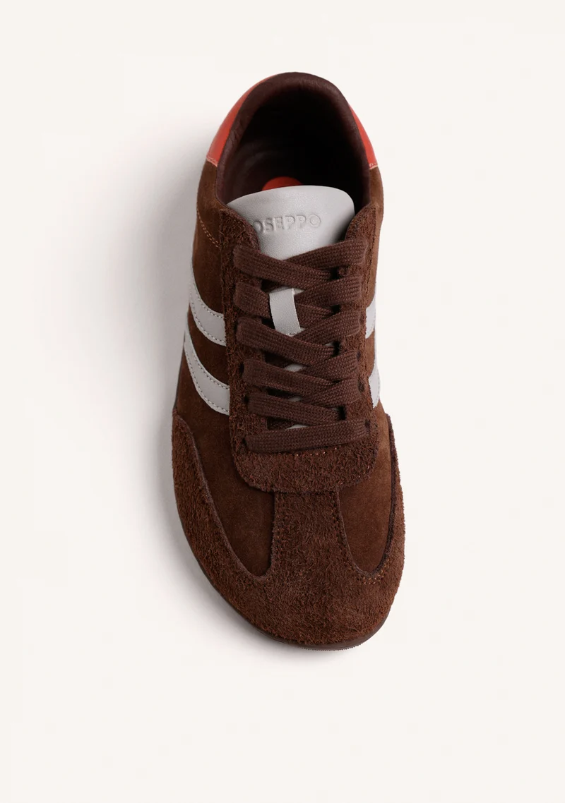 BROWN BAREFOOT LEATHER SNEAKERS