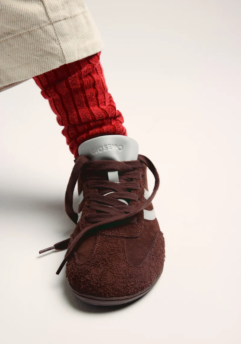 BROWN BAREFOOT LEATHER SNEAKERS