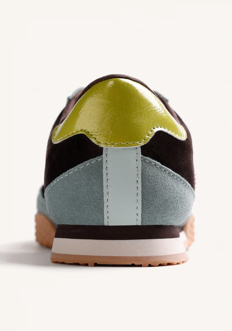 LEATHER AND VELVET SNEAKERS