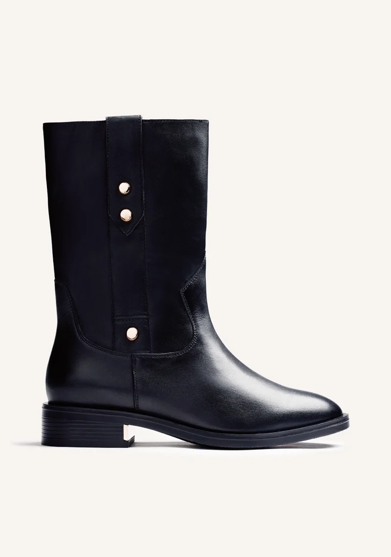 BLACK LEATHER BOOTS