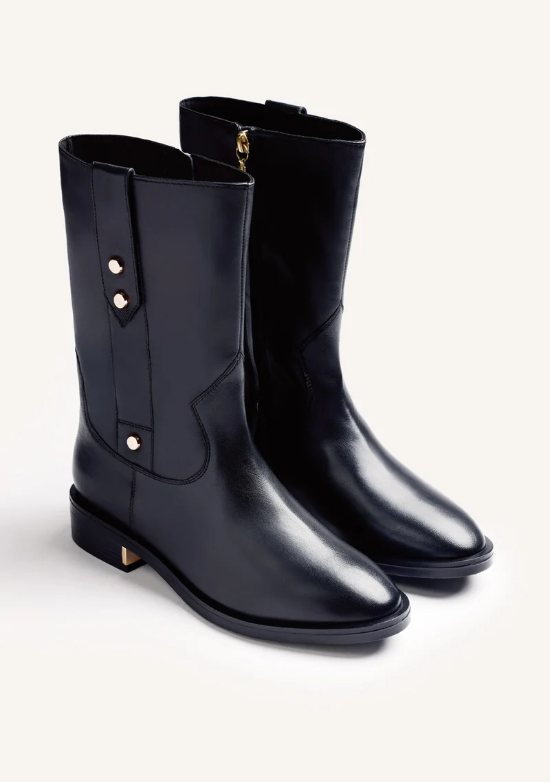 BLACK LEATHER BOOTS