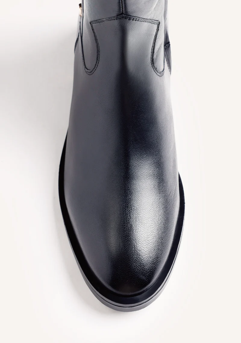 BLACK LEATHER BOOTS