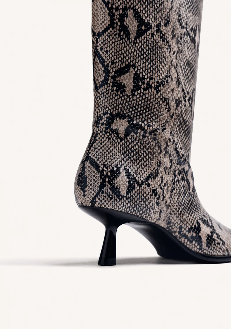 HIGH ANIMAL PRINT KITTEN BOOTS