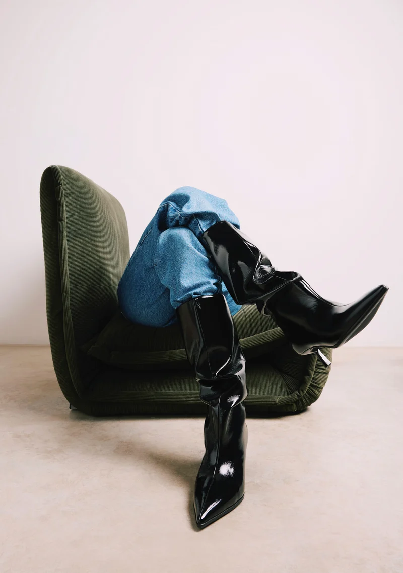 BLACK KITTEN HIGH BOOTS