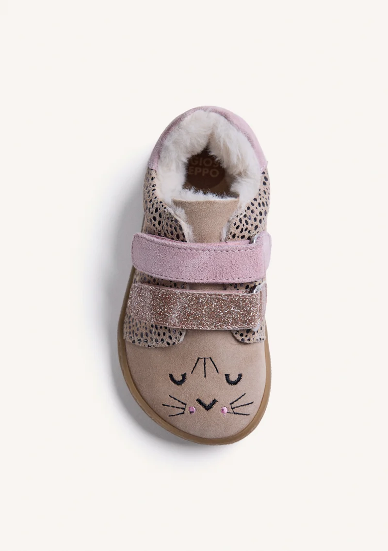 SATIN AND LEATHER BAREFOOT SNEAKERS WITH ANIMAL PRINT