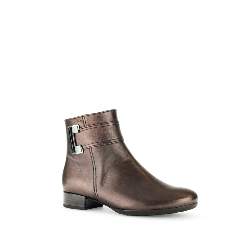 Bottines bronze en cuir lisse