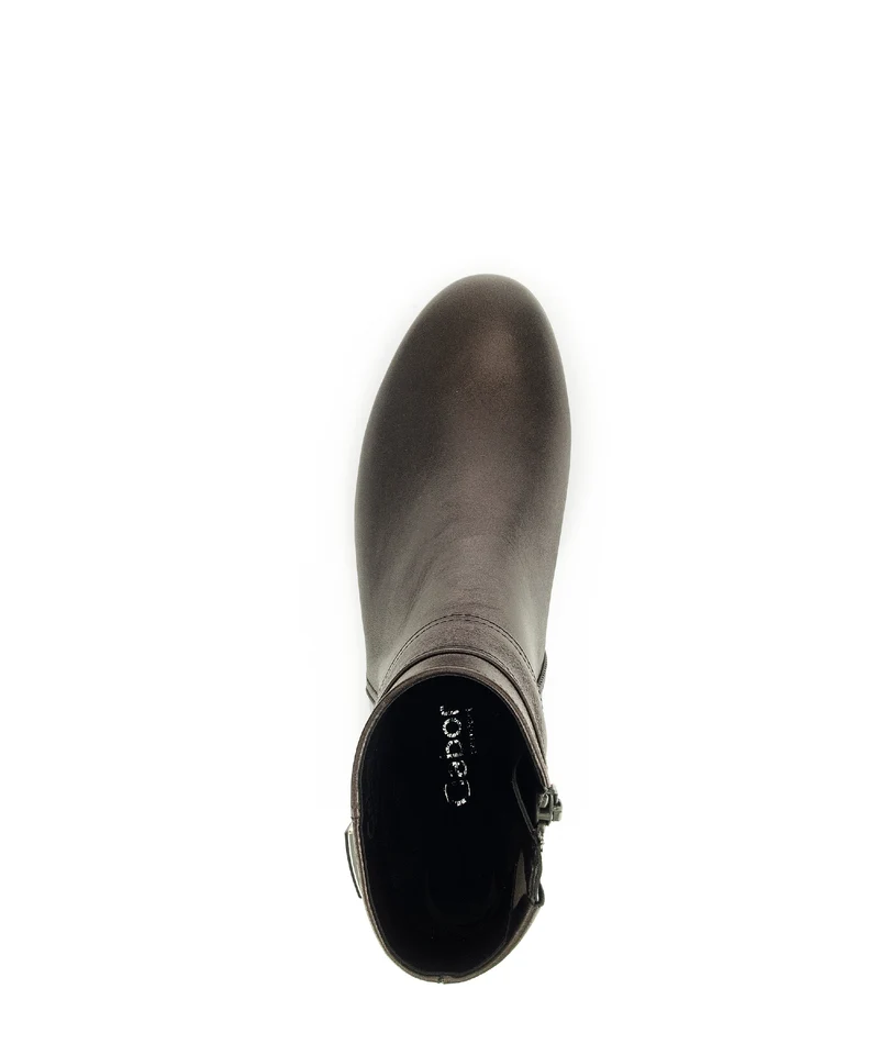 Bottines bronze en cuir lisse