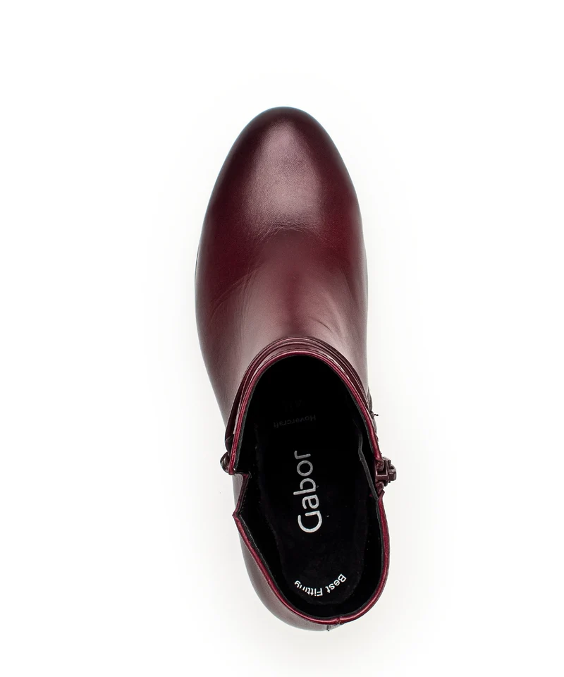 Bottines bordeaux en cuir lisse