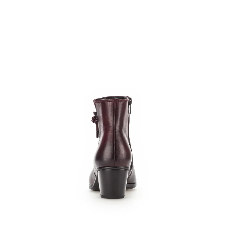 Bottines bordeaux en cuir lisse