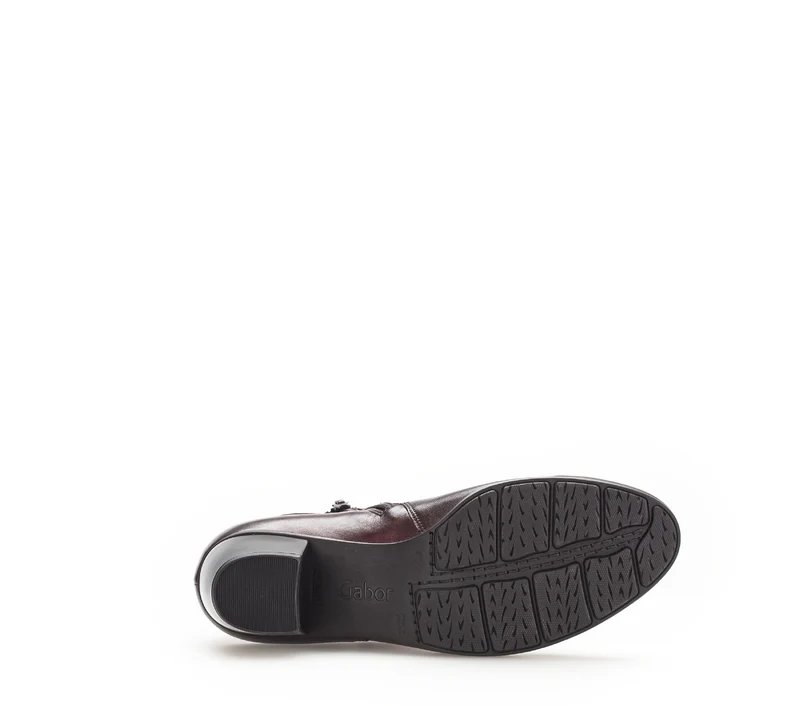 Bottines bordeaux en cuir lisse