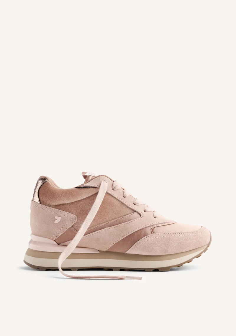 SATIN LEATHER WEDGE SNEAKERS LANDFALL