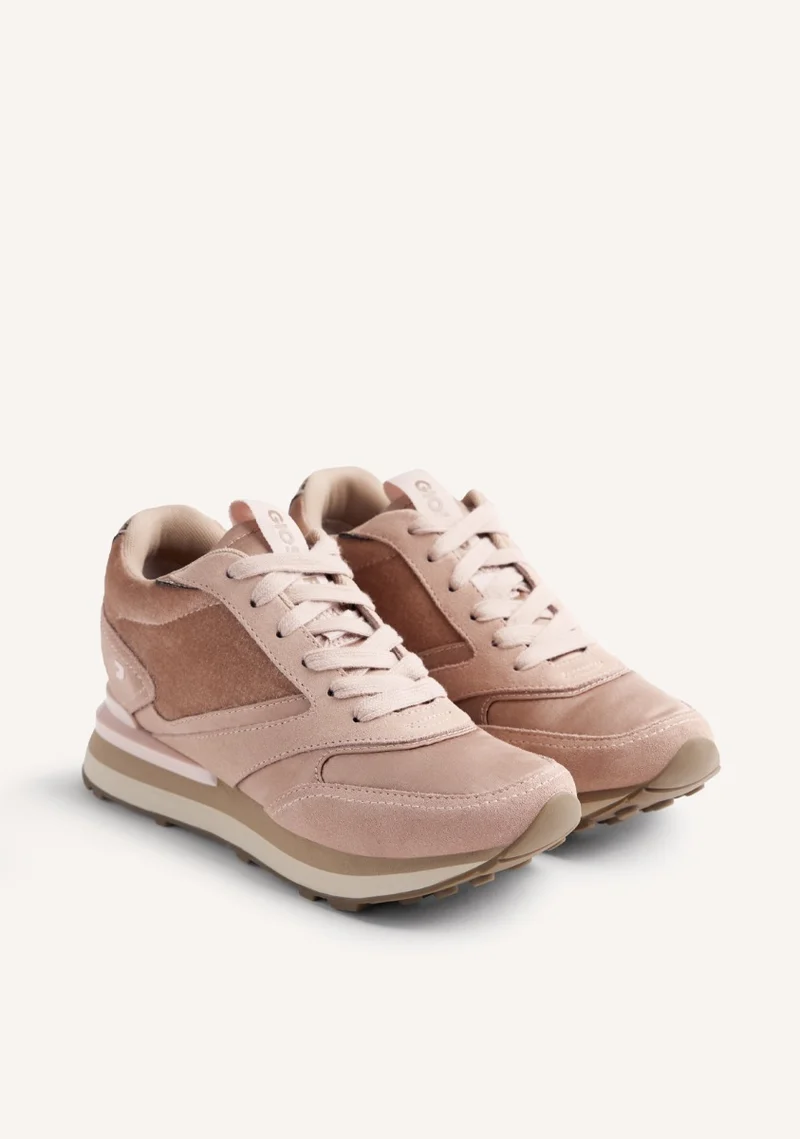 SATIN LEATHER WEDGE SNEAKERS LANDFALL