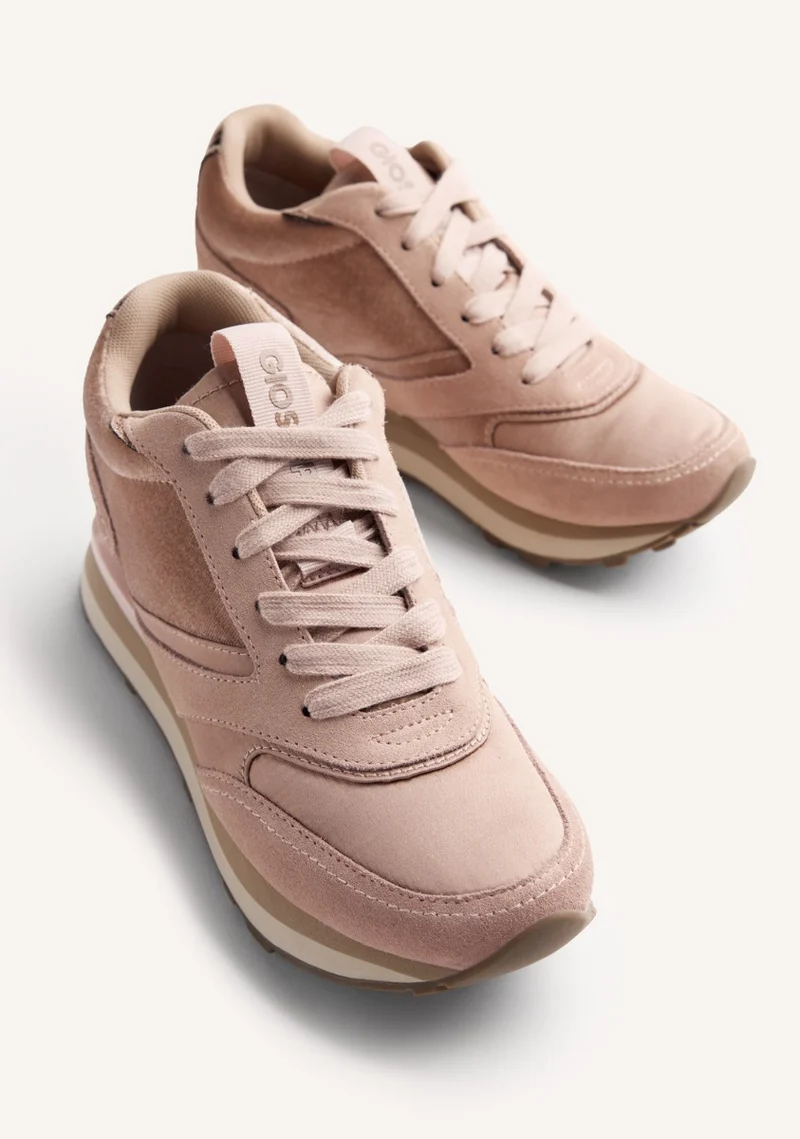 SATIN LEATHER WEDGE SNEAKERS LANDFALL