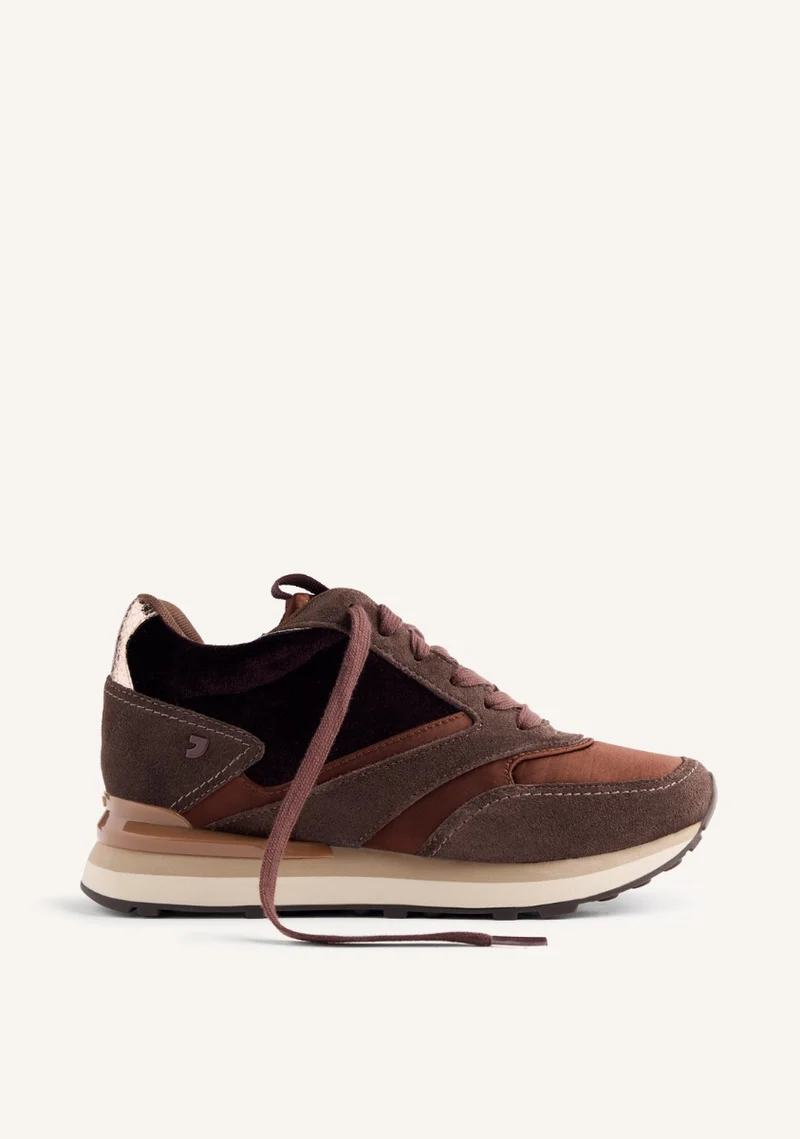 SATIN LEATHER WEDGE SNEAKERS LANDFALL