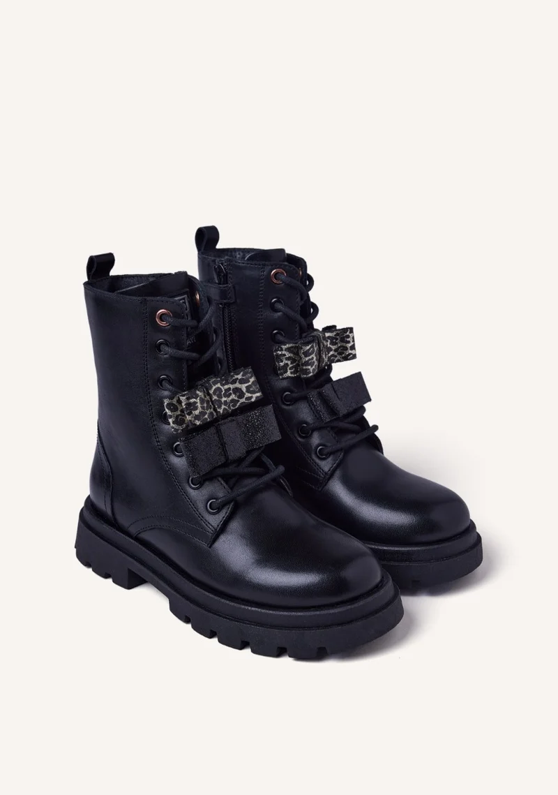 LEATHER BOOTS BOWS AGASSIZ