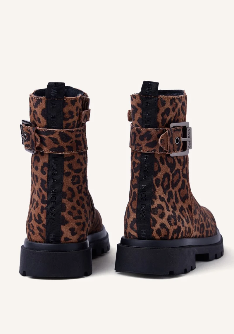 ANIMAL PRINT SUEDE LEATHER BOOTS TINTAH