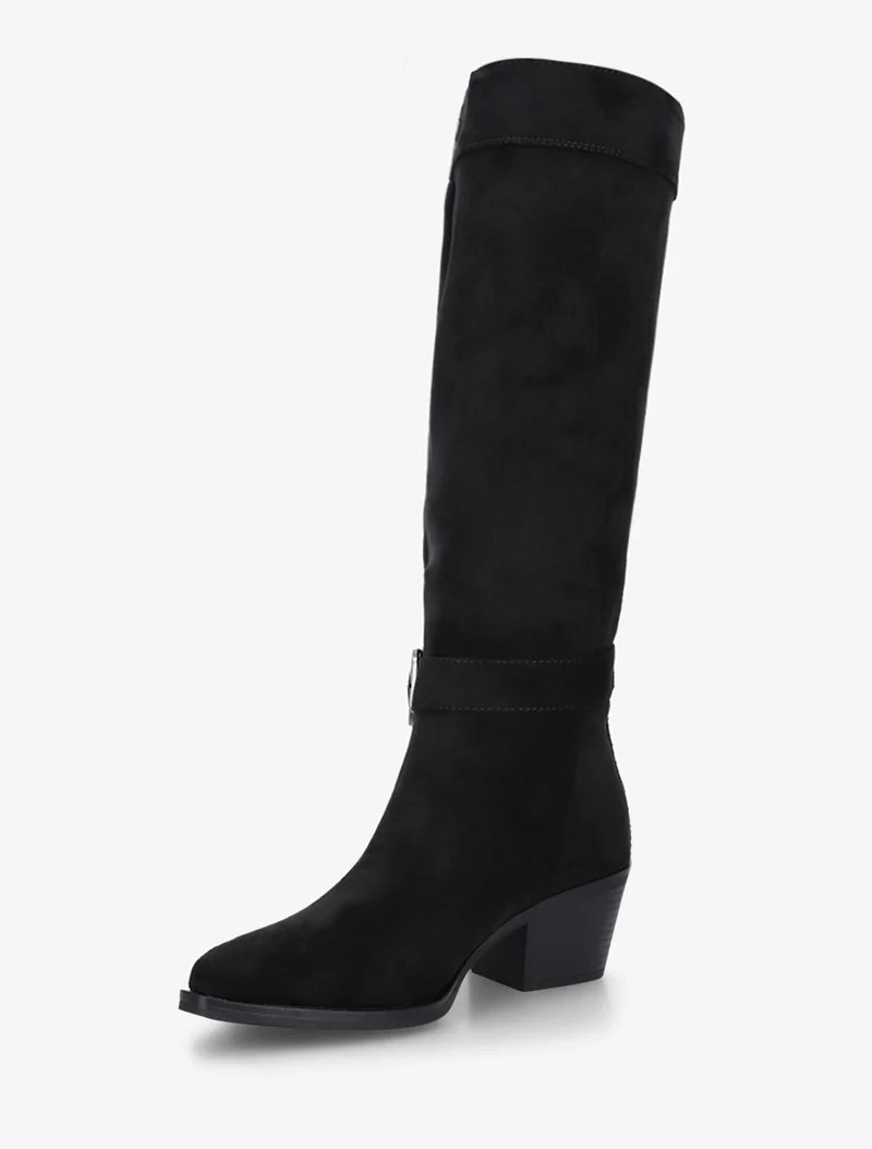 Bottes ajustables en suédine - Noir