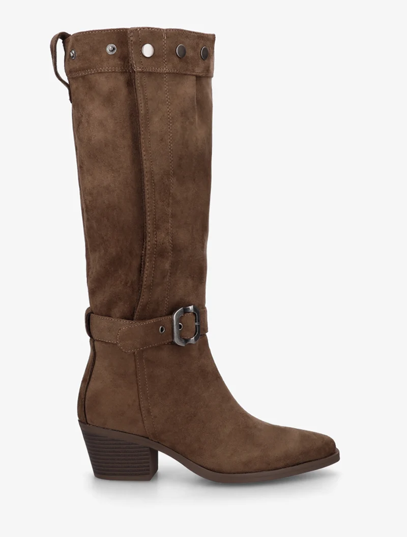 Bottes ajustables en suédine - Marron