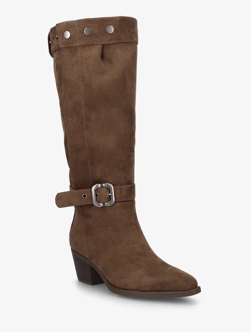 Bottes ajustables en suédine - Marron