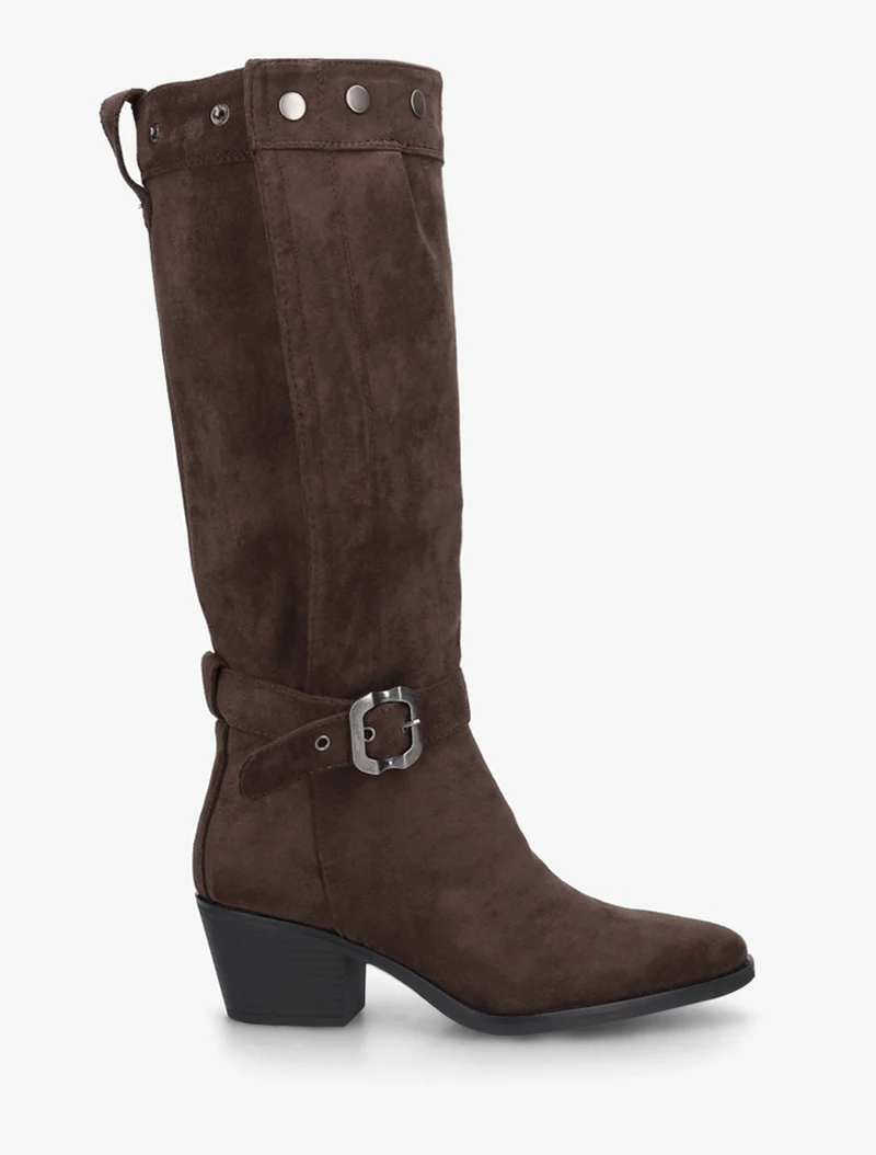 Bottes ajustables en suédine - Chocolat