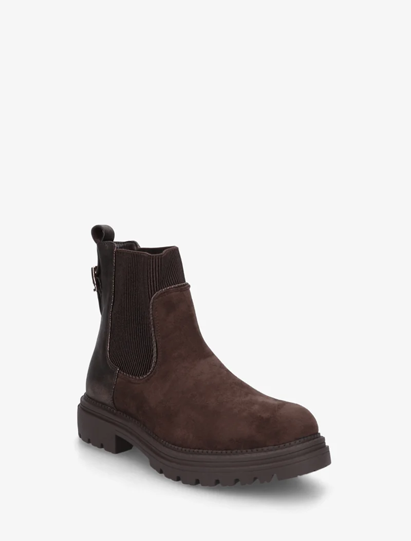 Bottines chelsea suédine contrefort irisé - Chocolat
